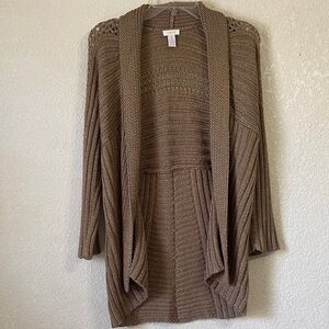 Chico's Brown Open-Front Cardigan